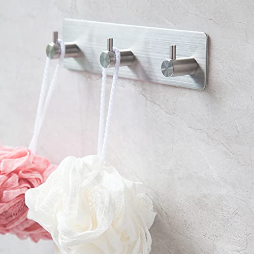 Yenzeen Adhesive Towel Hooks For Bathrooms Shower No Drill Heavy Duty Wall Hooks Self Adhesive Towel Rack Stick On Wall Coats Hook