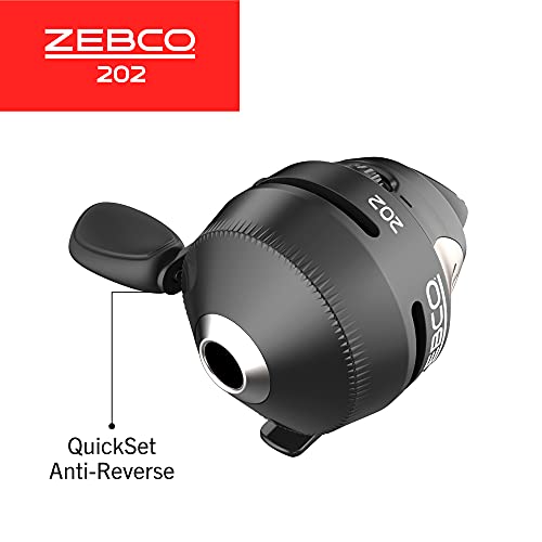 Zebco 202 Spincast Fishing Reel, Size 30 Reel, Righthand Retrieve, Durable Allmetal Gears, Stainless Steel Pickup Pin, Prespooled