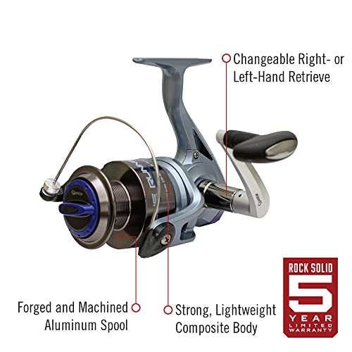 Quantum Blue Runner Spinning Fishing Reel, Size 80 Reel, Changeable Right  Or Lefthand Retrieve, Lightweight Composite Body, Tru