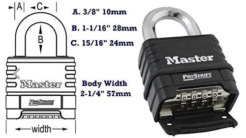 Master Lock 1175LHSS ProSeries Set Your Own Combination Lock, 2-1/4 Wide,  Brass