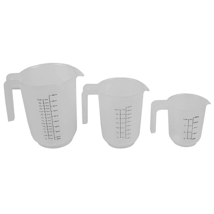 Home Basics Precise Pour 3 Piece Plastic Measuring Set with Short Easy —  CHIMIYA