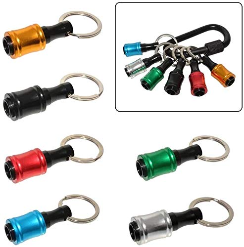 1/4inch Hex Shank Keychain Extension Bar Aluminum Alloy Screwdriver Bits Holder Extension Bar Drill Screw Adapter Change Keychain Portable