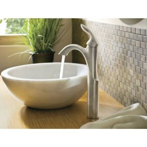 Moen Eva Brushed Nickel One-Handle High Arc Bathroom Faucet, 6400BN