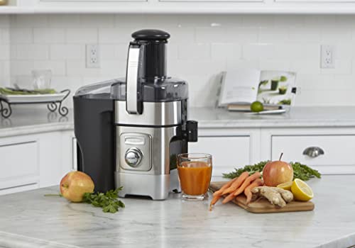 Cuisinart Juicer Machine, Diecast Juice Extractor For Vegetables, Lemons, Oranges More, Cje1000P1,Silverblack, 15.35 X 11.8 X 19