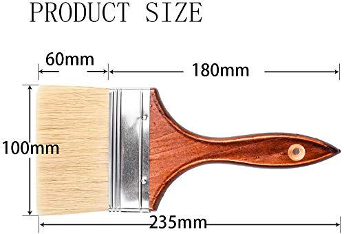 10PCS Decking and Stain Paint Brush Walls Brush Angle sash Bristal Chip  Brushes 4Inch for Walls Paint,Gesso,Glues,Varnishes,Stains,Artwork
