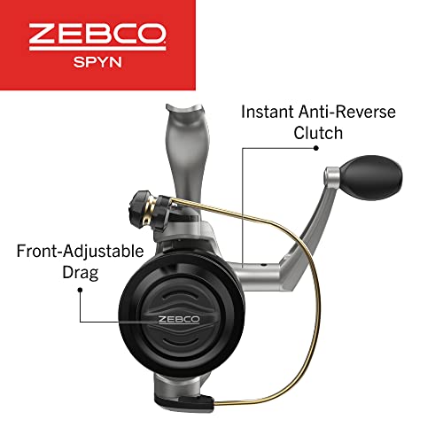 Zebco Spyn Spinning Fishing Reel, 3 Bearings 2 + Clutch, Instant Antireverse With Frontadjustable Drag, Allmetal Gears