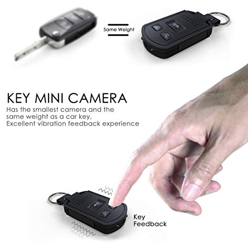 Spy Camera Hidden Camera HD 1080P Indoor Home Security Mini Spy Camera Car Keychain Portable Video Recording Nanny Cam with Night