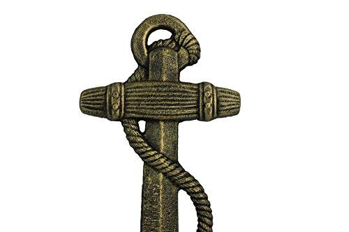 Handcrafted Model Ships K0137gold Antique Gold Cast Iron Anchor 17 in.