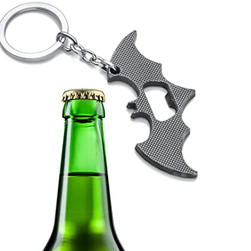 ARFUKA Bottle Opener Keychain Bat Shaped Soda Beer Bottle Opener Keyring Beverage Bottle Opener Key Ring for Women and Men Silver