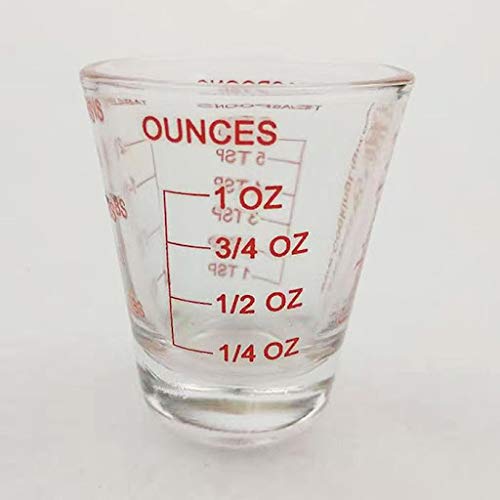 Shot Glass Measure Cup - Acrylic- Incremental Measurements - 1 oz