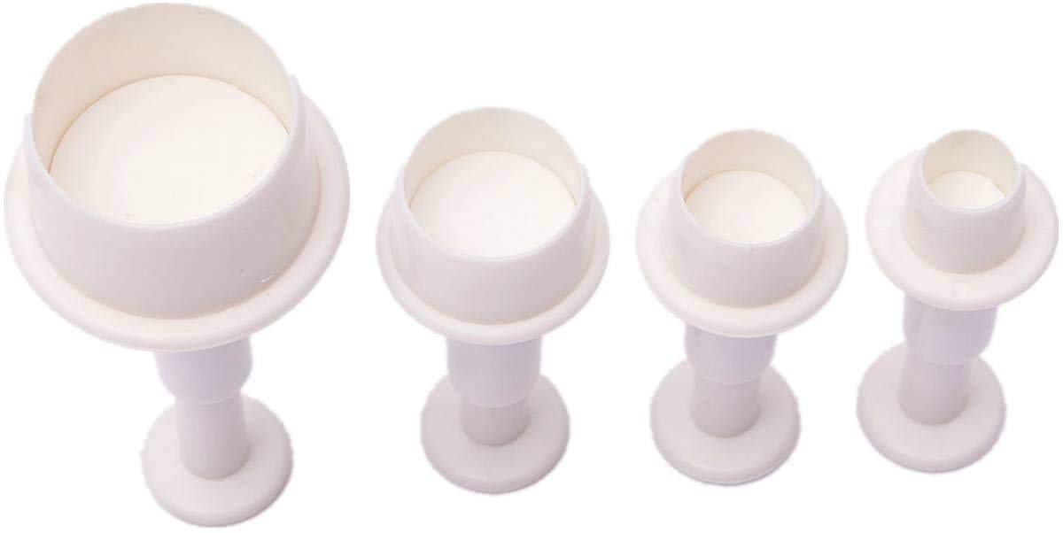 Arestech A Set of 4pcs Round Circle Cake Biscuit Cookies Mold Cutter Plunger Fondant Sugarcraft Icing Decorating