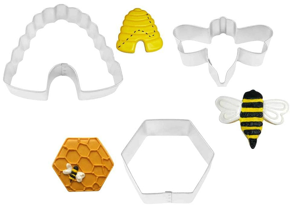 NCS Beehive 4", Honeycomb 3" and Bumble Bee 3" Cookie Cutter Set - 3 Piece