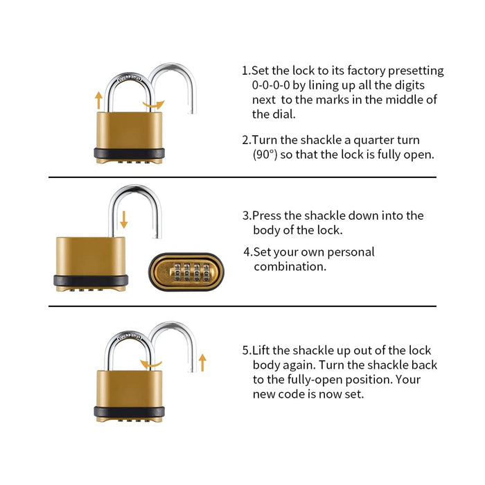 Solid Brass Lock and Key,Pad Lock with 1-9/16 in. (40 mm) Wide Lock Body,  2-1/2 in. Long Shackle Gate Padlock for Outdoor Fence， Sheds, Storage Unit