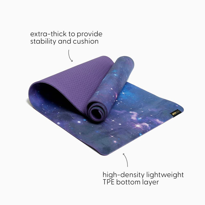 POPFLEX Vegan Suede Yoga Mat With Strap Inluded Ultra Absorbent