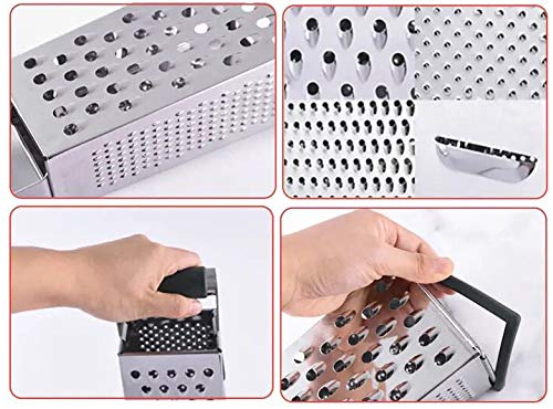 Stainless Steel Four-Sided Cheese Grater Perfect for Parmesan Cheese, Box  Grater, Hand Grater for Kitchen with Handle, Zester Grater, Dishwasher Safe