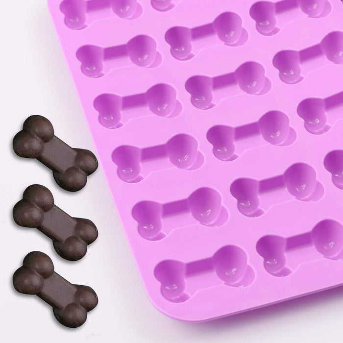 Cozihom Bone Shaped Silicone Molds, 18 cavity, Food Grade, for Chocolate, Candy, Cake, Pudding, Jelly, Dog Treats. 4 Pcs
