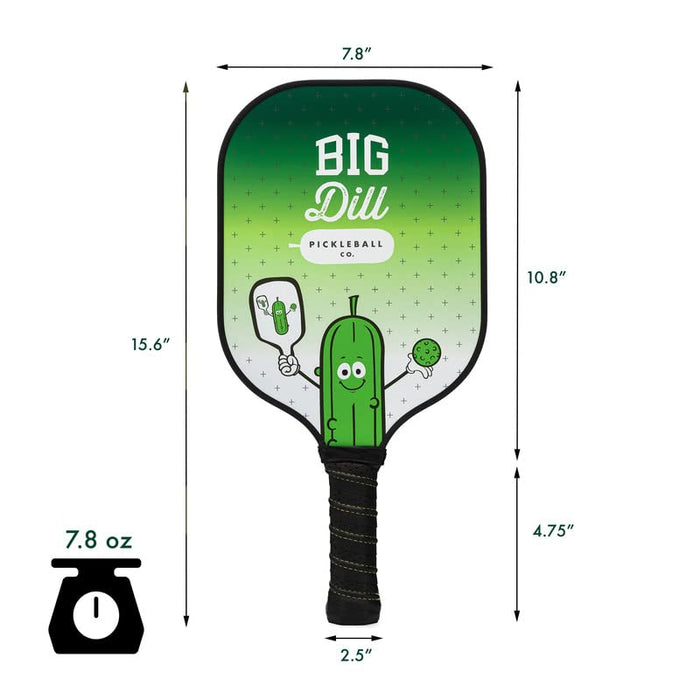 Big Dill Pickleball Co. Pickleball Paddles Set -- Includes 2 USA Pickleball-Approved Paddles with Neoprene Covers, 2 Pickleballs & Carry Bag