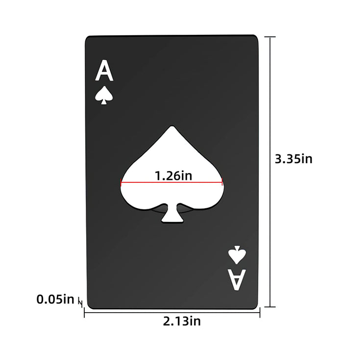 zoocm Poker Card Stainless Steel Flat 2 Pcs Beer Opener, Portable Ace of Spades Credit Card Size, Can Opener for Wedding Party