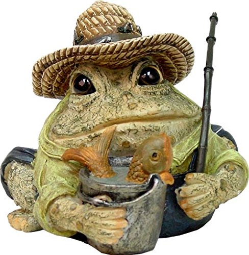 Homestyles Toad Hollow #94014 Figurine Angler Fisherman with Fish in P —  CHIMIYA