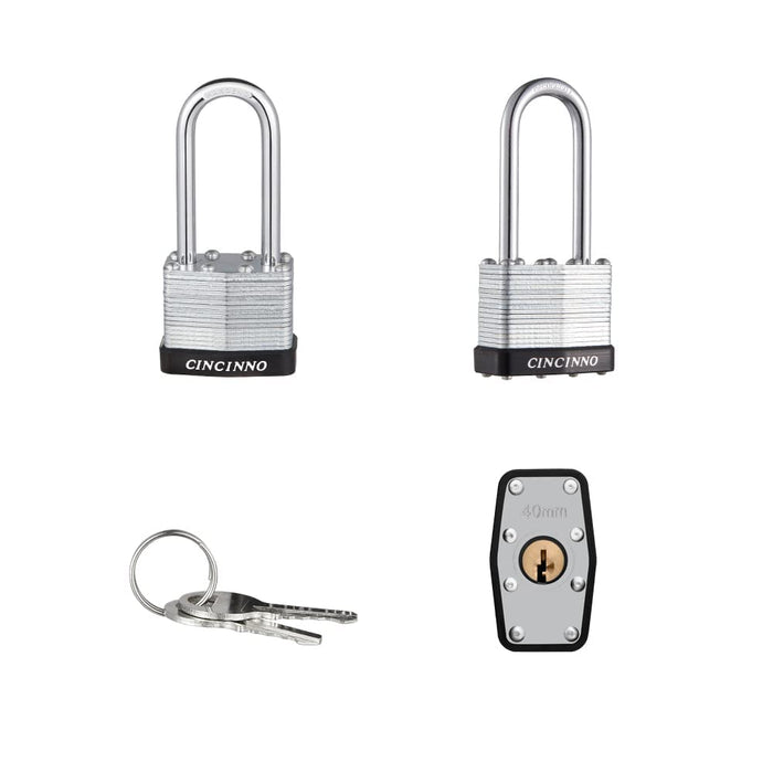 Heavy Duty Keyed Alike Set Security Padlock and Key (6 Pack)