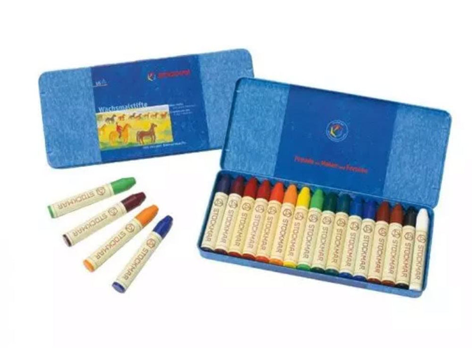Stockmar Beeswax Stick Crayons, Set of 16 - Non Toxic, Jumbo Crayons, —  CHIMIYA