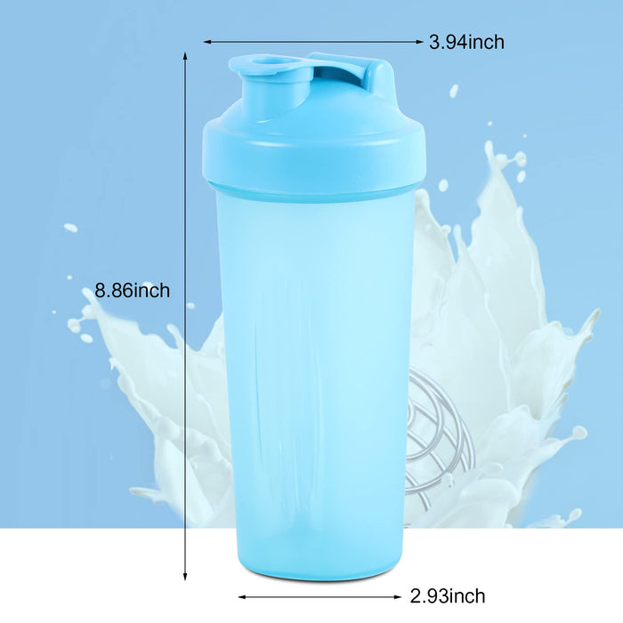 600ML Blender Shaker Bottle with Plastic Whisk Ball BPA Free