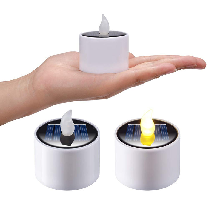 6Pcs Solar Tea Light Outdoor Candle Flameless IP65 Waterproof LED