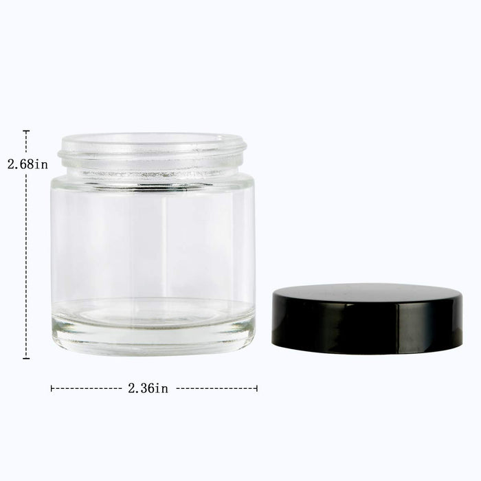 24 Pack, 8 OZ Thick Glass Jars with Metal Lids, Clear round Candle Making  Jars