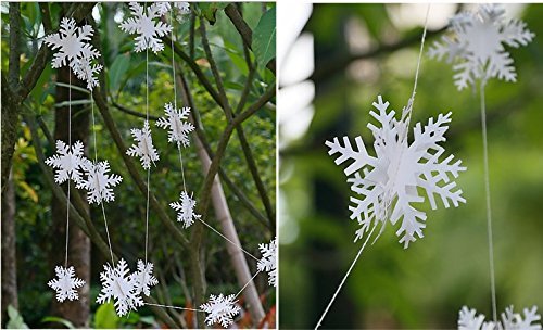 24PCS Snowflake Christmas Decorations, 3D Large White Paper Snowflakes  Garland Hanging Snow Flakes for Winter Wonderland Christmas Party  Decorations
