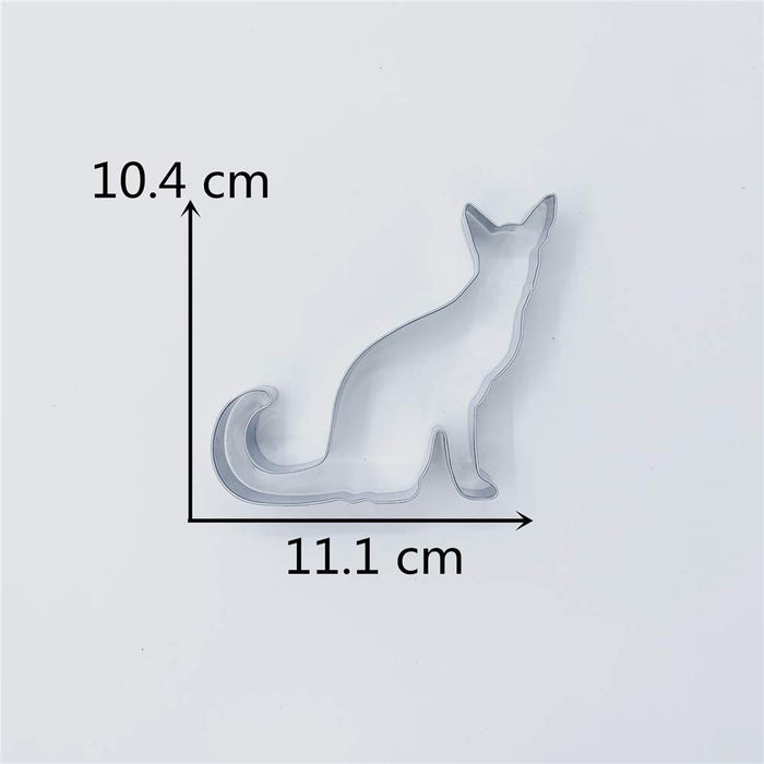 LILIAO Sitting Cat Cookie Cutter - 4.4 x 4.1 inches - Stainless Steel
