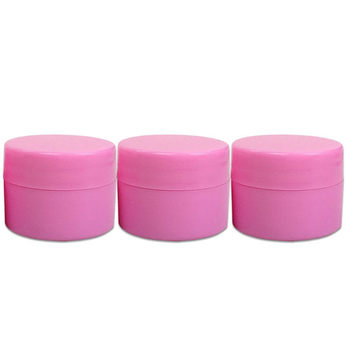 Beauticom 12 Pieces 7G/7ML (0.25oz) PINK Sturdy Thick Double Wall Plastic Container Jar with Foam Lined Lid for Powdered Eyeshadow, Mineralized Makeup, Cosmetic Samples - BPA Free