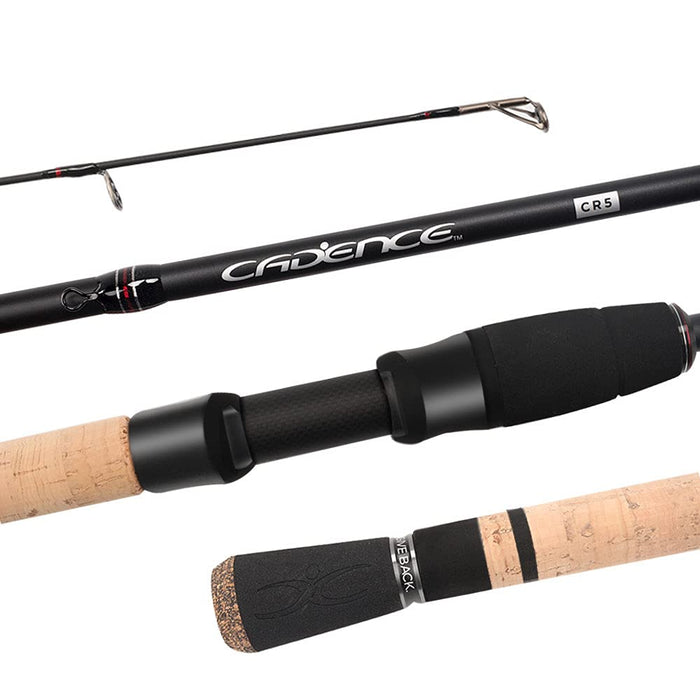 Cadence Spinning Rod,CR5-30 Ton Carbon Casting and Ultralight Fishing Rod,Fuji Reel Seat,Durable Stainless Steel Heat Dissipation Ring Line Guides with SiC Inserts,Strongest and Sensitive Action Rods
