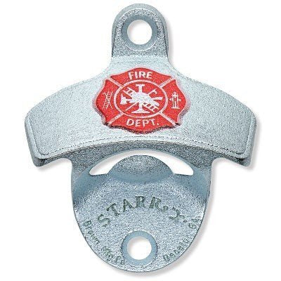 Embossed Fireman Shield Fire Department Wall Bottle Opener