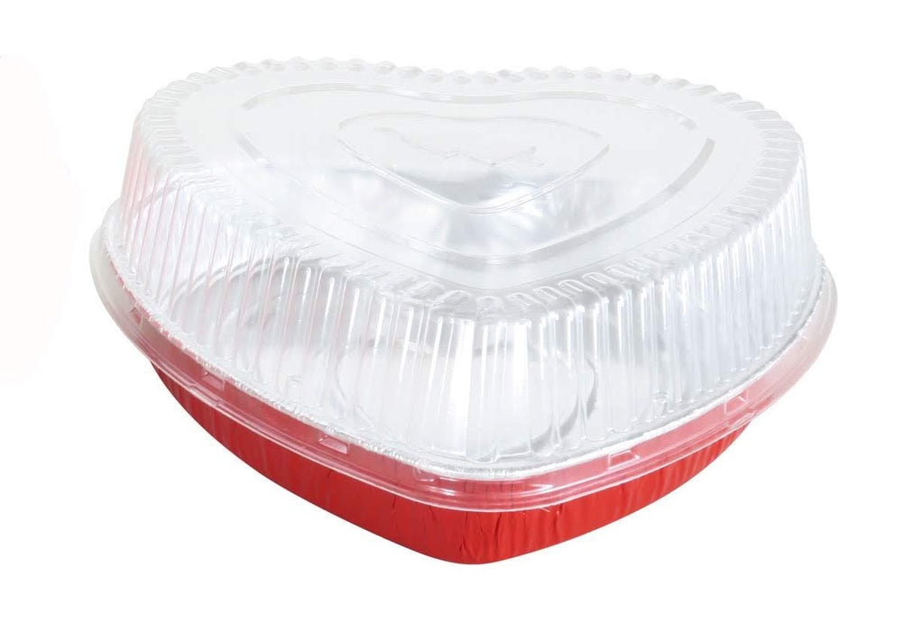 8x8 Baking Pan Mini Aluminum with Lid Red Aluminum Disposable 100ml Cake Day Cup Pan Party Supplies Pan Foil Cake Heart-Shaped Valentine's Mini