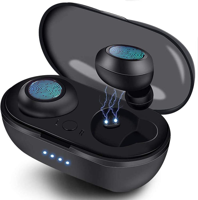 KRTYLYT Waterproof Bluetooth 5.0 True Wireless Earbuds, Touch Control,30H Cyclic Playtime TWS Headphones with Charging Case and mic, in-Ear Stereo