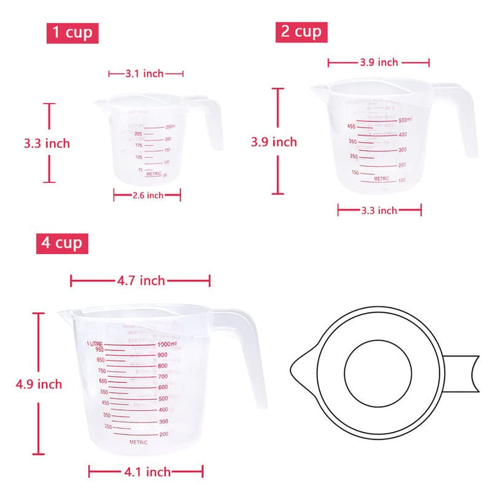 Kitchen Plastic Measuring Cups  Durable Measuring Cup Kitchen - 2