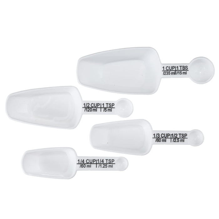 Chef Craft Select Plastic Measuring Scoop, 1/4 tsp, 1/2 tsp, 1 tsp, 1 tbsp, 1/4 cup, 1/3 cup, 1/2 cup and 1 cup size, White