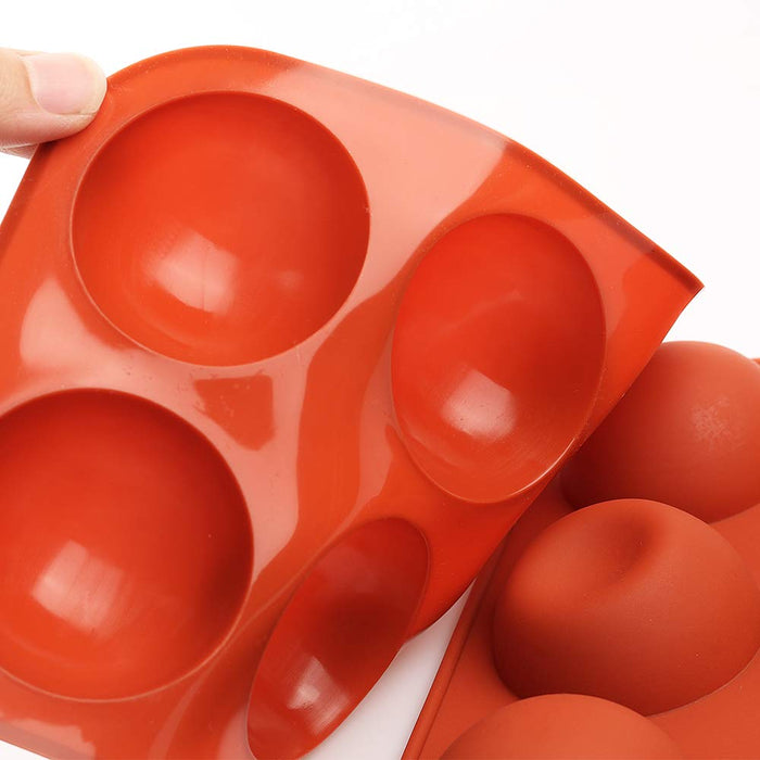 homEdge Large 6-Cavity Semi Sphere Silicone Mold, 3 Packs Baking Mold for Making Hot Chocolate Bomb, Cake, Jelly, Dome Mousse