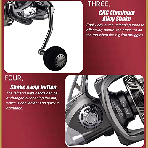 Accuretta Spinning Fishing Reels 8000 Surf Fishing Reel, 14+1 Stainless Bb Ultra Smooth Powerful Freshwater And Saltwater Fishing