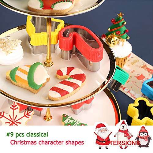 Christmas Cookie Cutters - Cookie Cutters - 9 Pieces - Stainless Steel/Comfort Grips - Holiday Cookie Cutters - Cookie Cutters