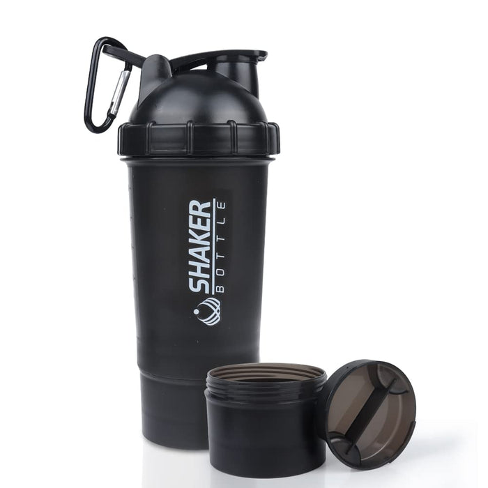 Black Blender Bottle w/ Shaker Ball Leak Proof Protein Gym Drink Mix 400ml,  12oz