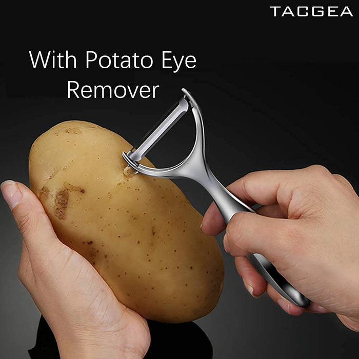 TACGEA Vegetable Peeler for Kitchen, Potato Peelers for Fruit Straight Blade, Durable Non-Slip Handle, Set of 2