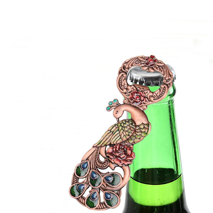 Mizhang Bottle Opener 2 Pcs Creative Multi Function Peacock Shaped Bottle Opener Beer Wine Bottle Corkscrew for Bar Party