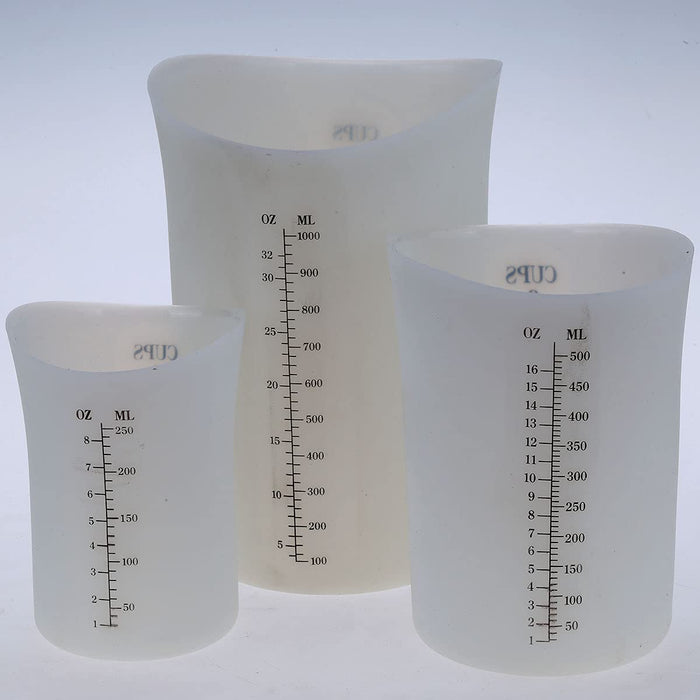 Silicone Flexible Measuring Cups Set for Epoxy Resin, Butter
