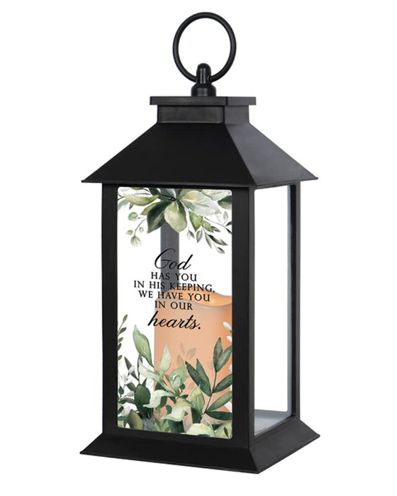 Memorial Lantern with Candle in Our Hearts