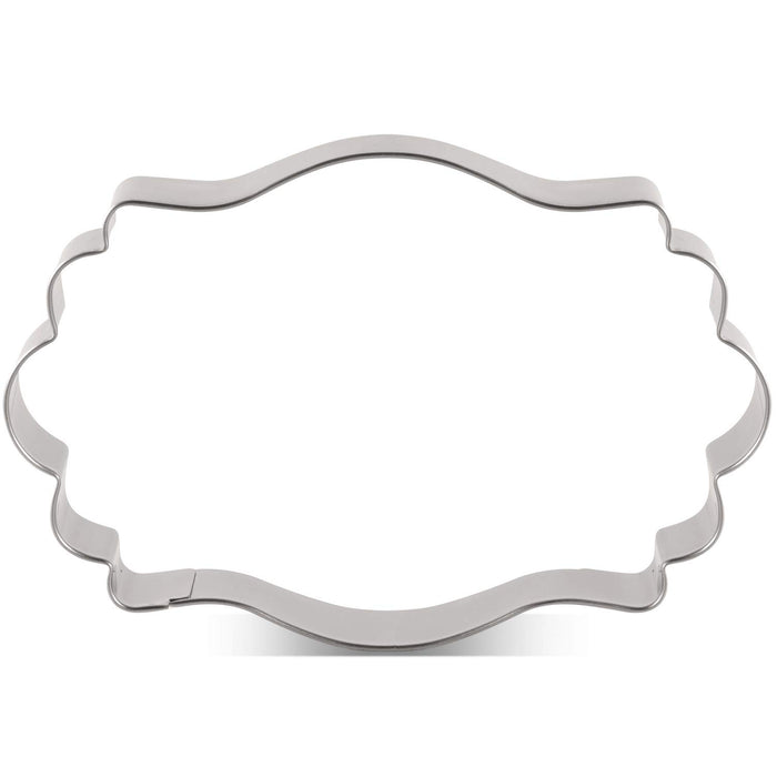 LILIAO Plaque Cookie Cutter Long Fancy Frame Biscuit Cutter for Wedding - 4.5 x 3 inches - Stainless Steel