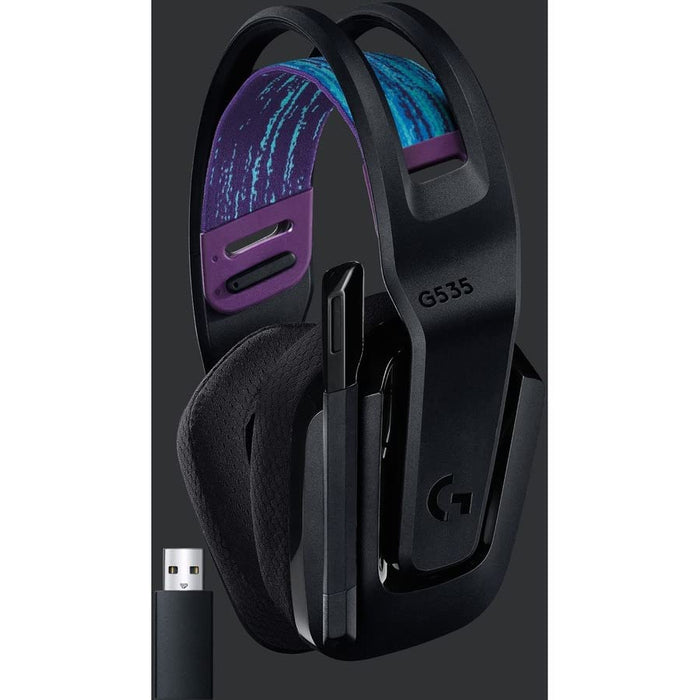 Logitech G535 LIGHTSPEED Wireless Gaming Headset - Lightweight on-ear  headphones, flip to mute mic, stereo, compatible with PC, PS4, PS5, USB  rechargeable - Black 
