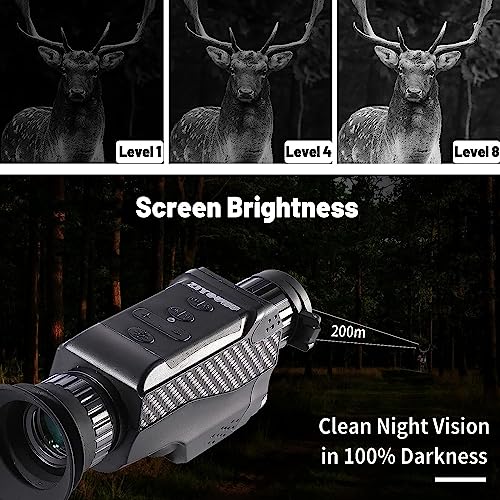 Ziyouhu Night Vision Monocularinfrared Digital Night Vision Goggles For In 100 Darknessequipped With 32Gb Memory Card To Save Hd