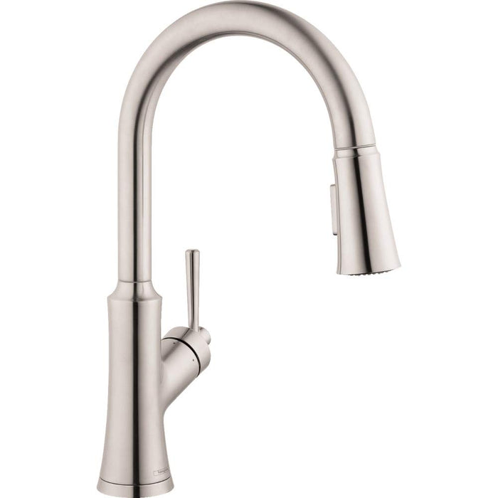 hansgrohe Joleena Kitchen Faucet 1-Handle 16-inch Tall Pull Down Sprayer in Stainless Steel Optic, 04793800