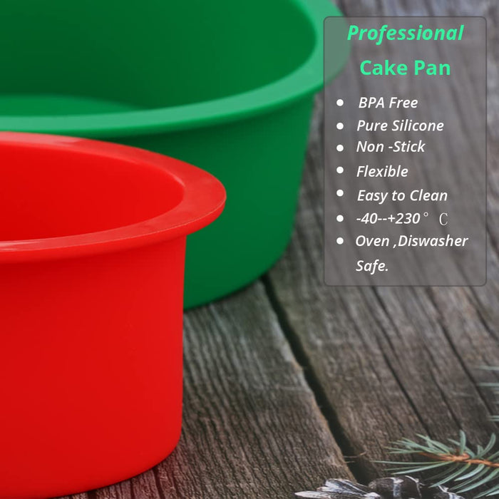 Silicone Round Cake Pans Sets For Baking, Non-stick Easy Releasing